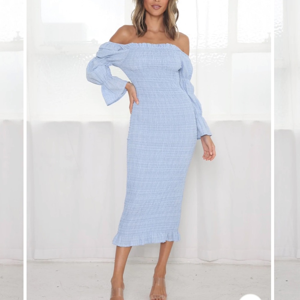Grace Midi Dress in Sky Blue